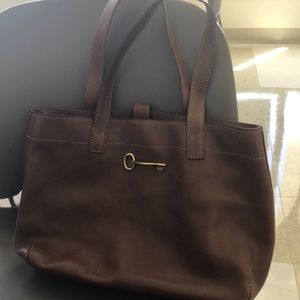 Fossil leather tote purse